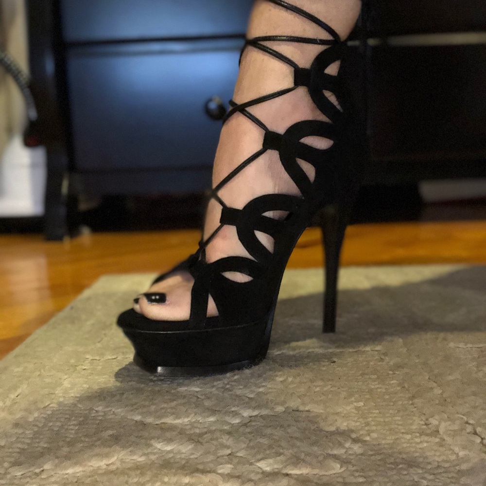 Saint Laurent Tribute Lace-Up 135mm Sandal Size 38 - Picture 2 of 8